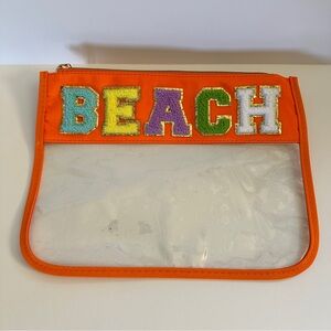 NEW Chenille Letter Clear Pouch